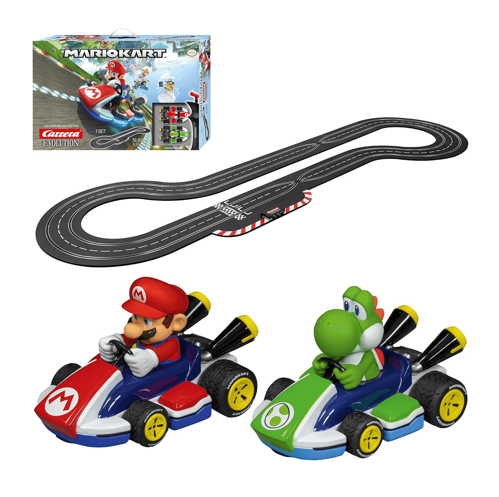 AUTORAMA CARRERA EVOLUTION PISTA ELÉTRICA MARIO KART COM 5,9 METROS 2 ...